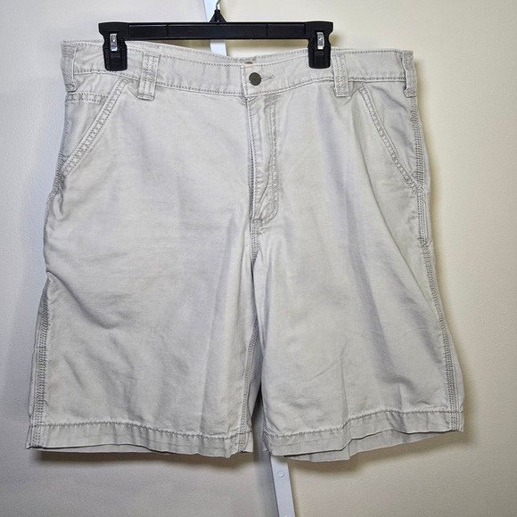 Carhartt Mens Relaxed Fit Beige Carpenter Shorts Size 36 Workwear - Picture 1 of 4